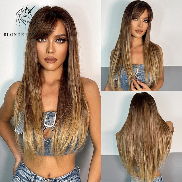 Synthetic Long Brown Wig